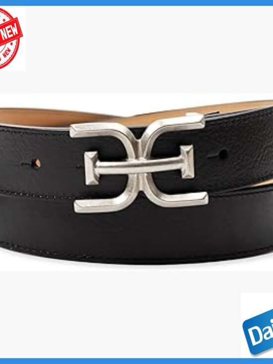 Slim Leather Belt with Logo Buckle for Jeans Dresses Casual Wear main image 5